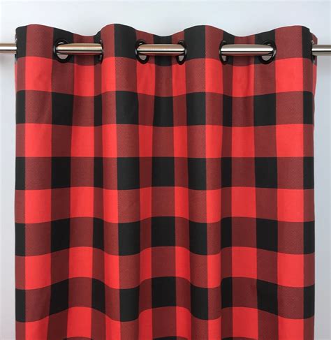 black and red buffalo plaid curtains|red checkered kitchen curtains.